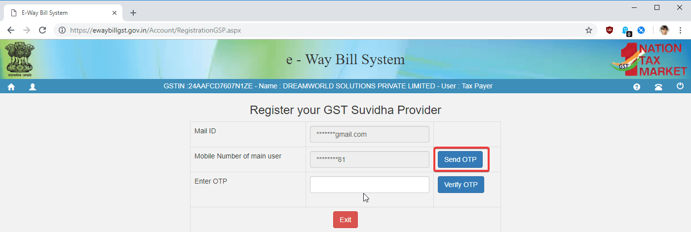 Send OTP for Verification